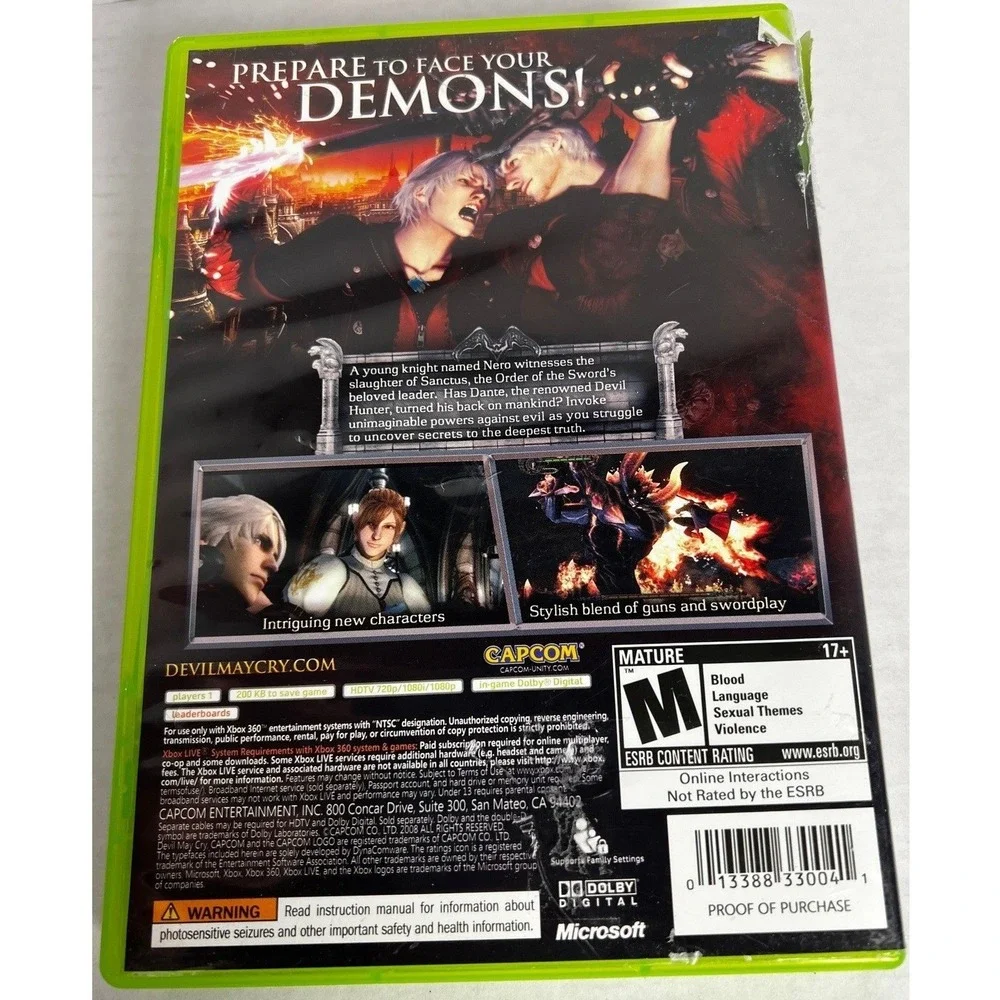 Devil May Cry 4 Xbox 360 Capcom Action Game  CIB with Manual